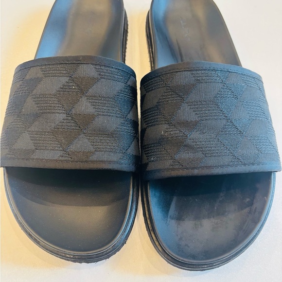 Aldo Black Slide Sandals Men’s Mint Condition size 10 - Picture 1 of 6